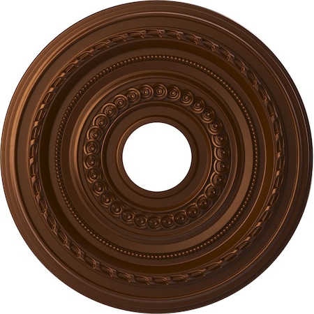 Ekena Millwork Cole PVC Ceiling Medallion (Fits Canopies up to 4 1/2"), Metallic Drk Copper, 16"OD x 3 1/2"ID x 1"P CMP16COCDC